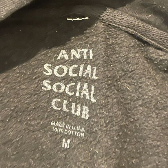 Anti Social Social Club Black Sweatshirt White writing size Medium! - Picture 3 of 5